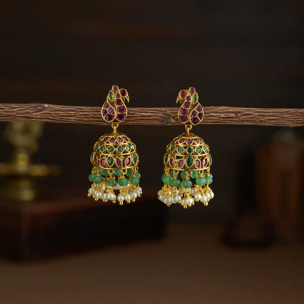 Peacock Jhumkas - Kuzhal